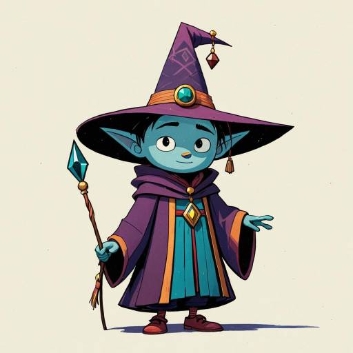 Tiny Blue Wizard in Purple Robes