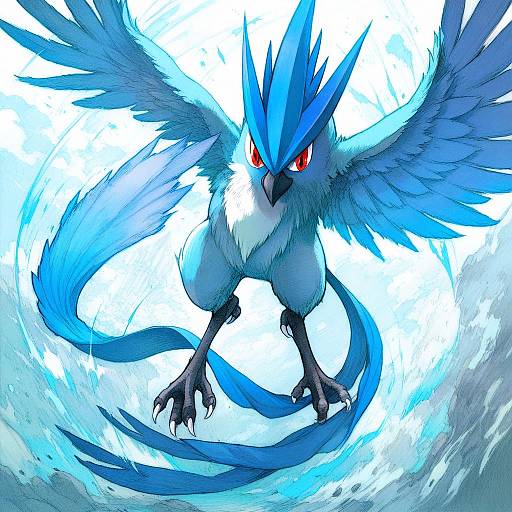 Illustration of Articuno, pokemon in the style of Chihiro (kemonomichi)
