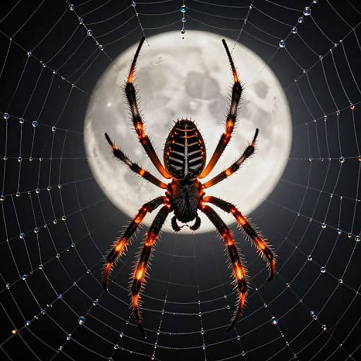Spectral Spider Under Luminous Moon