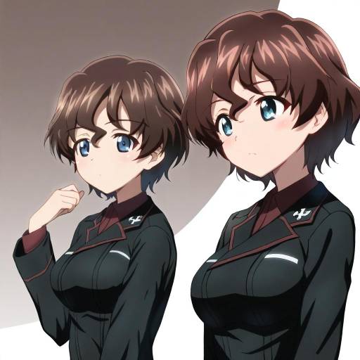Illustration of Akaboshi koume, girls und panzer in the style of Oosaki shin'ya