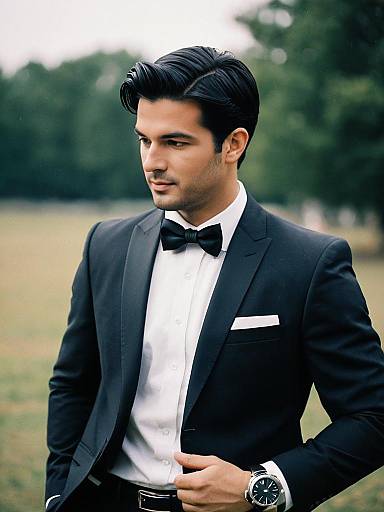 Elegant Solo Man in Wedding Attire