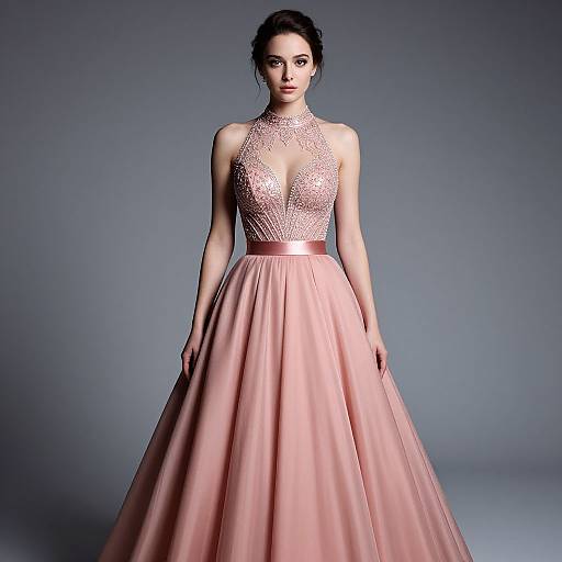 Elegant Sleeveless Ball Gown Woman