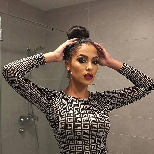 Woman in Modern Bathroom Portrait