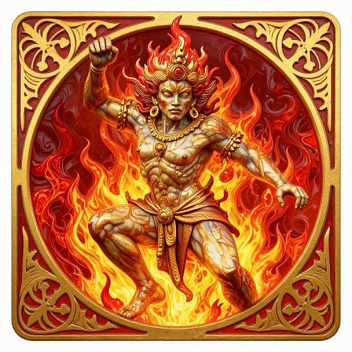 Art Nouveau Fire Spirit Statue