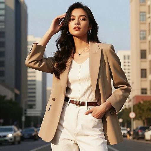 Stylish Young Woman in Urban Fashion