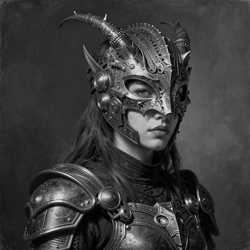 Futuristic Lady Warrior in Dreamlike Art