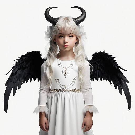 Dark-Skinned Angelic Girl Sketch