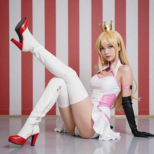 Blonde Royalty on Reflective Floor