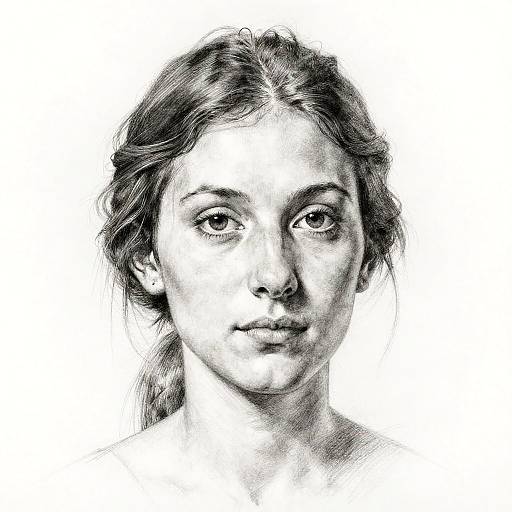 Detailed Black and White Pencil Portrait