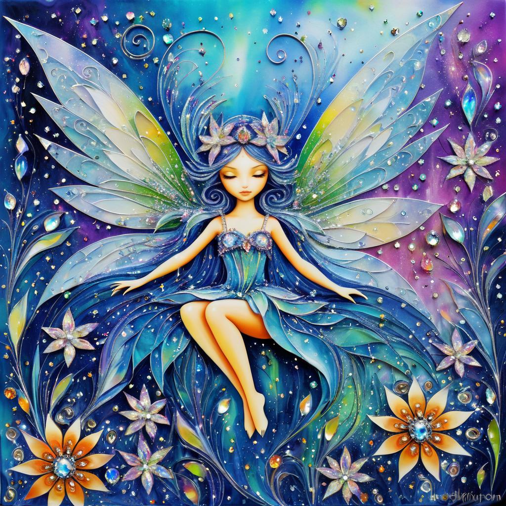 Whimsical Fairy in Crystalline Fantasy