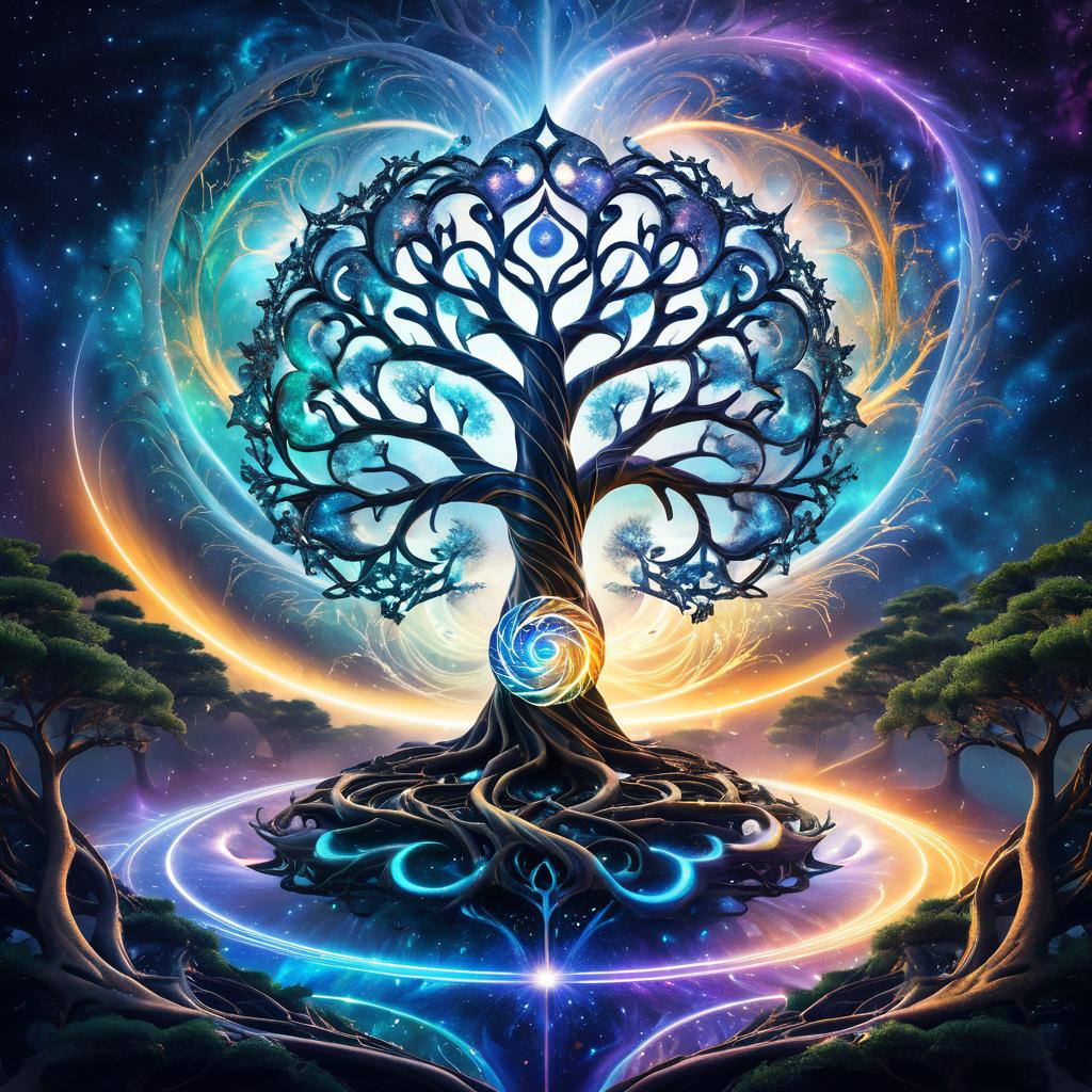 Cosmic Yggdrasil: A Hyperrealistic Journey