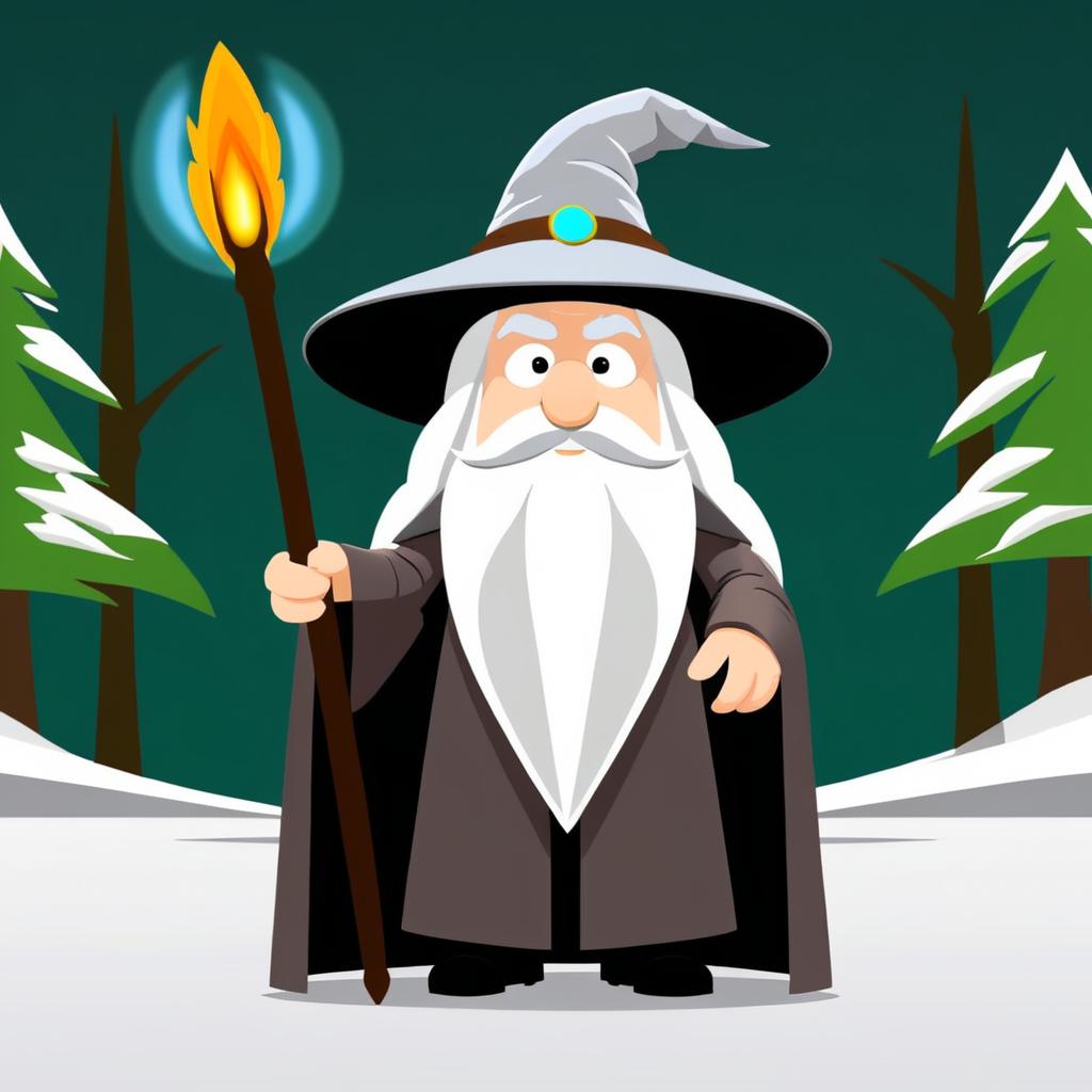 Gandalf in South Park Animation Style