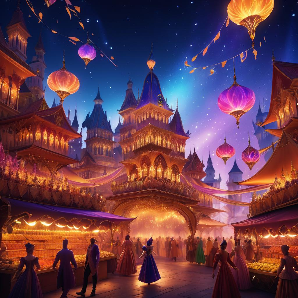 Enchanting Marketplace with Jester Acrobatics