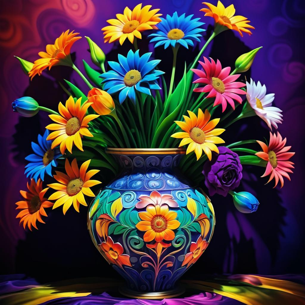 Surrealistic Flower Vase Still Life Artwork