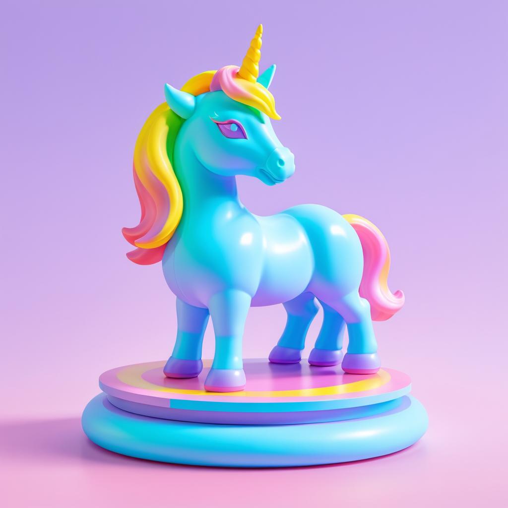 Futuristic Expressionism Unicorn 3D Model