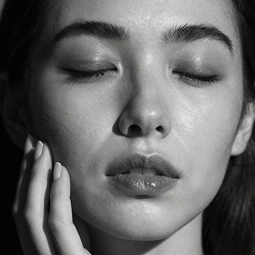 High-Contrast Serene Woman Portrait