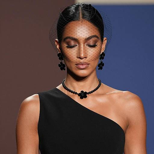 Elegant Woman in Black Dress Portrait