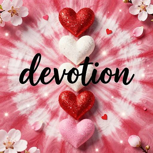 Romantic Glitter Heart Tie-Dye Design