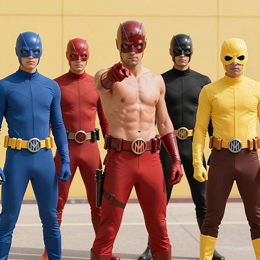 Superhero Team Photo: Daredevil and Rangers