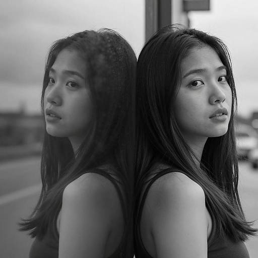 Intriguing Black-and-White Portrait of Two Women