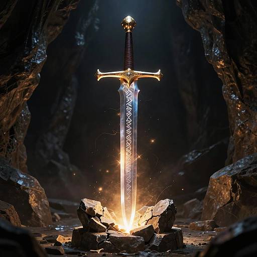 Soulbound Enchanted Sword in Cavern