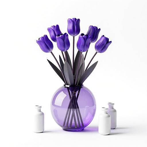 Surrealist Lavender Glass Orb Vase