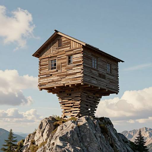 Castle on Towering Wooden Planks