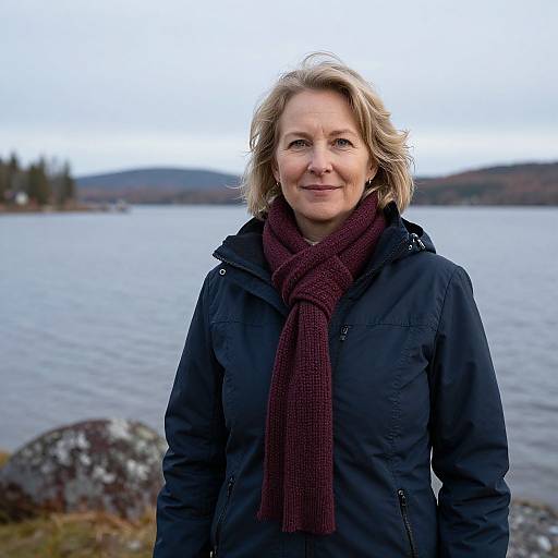 Mature Woman by Lake Runn