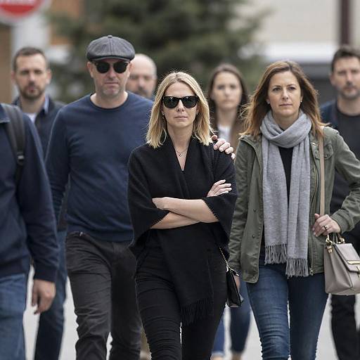 Diverse Group Walking Outdoors in Style