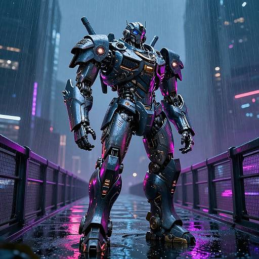 Juggernaut AI on Neon Cyberpunk Bridge