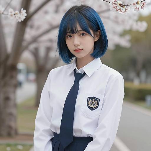 Vibrant Portrait of a Schoolgirl in Nature