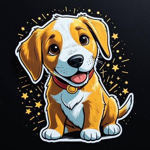 Playful Cartoon Puppy Sticker