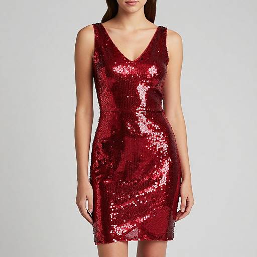 Red Sequin Cocktail Dress