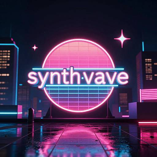 Neon Synthwave Cityscape at Night