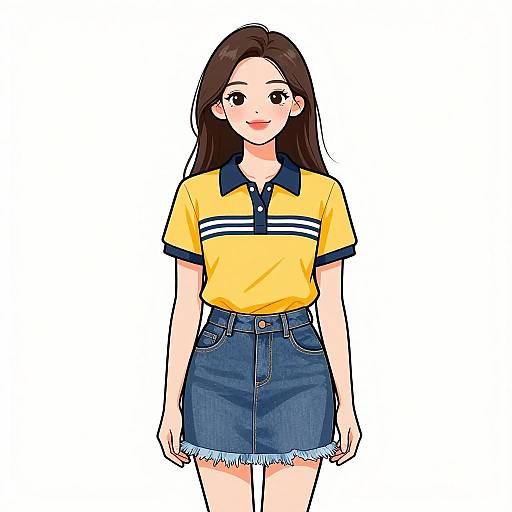 Smiling Woman in Sporty Denim Layers