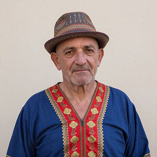 Elderly Man in Colorful Attire