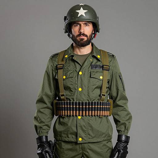 Napalm Man Cosplay in Military Uniform