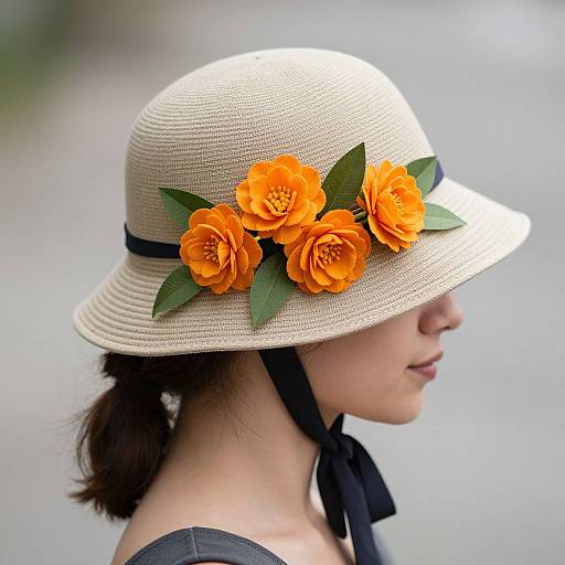 Vintage Bucket Hat with Vibrant Flowers