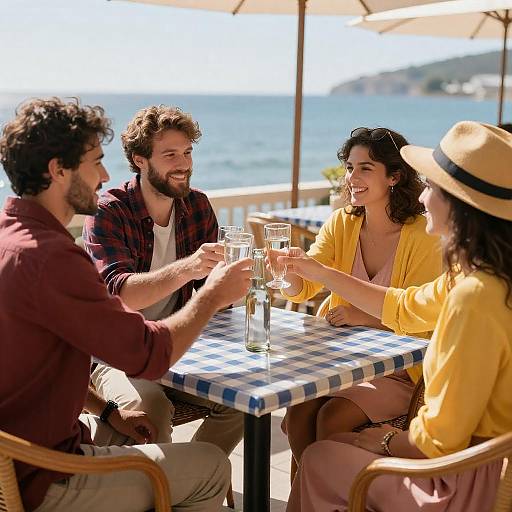 Coastal Café Gathering with Friends