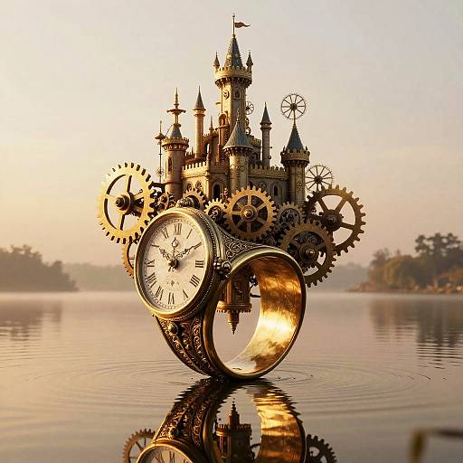Steampunk Floating Castle Clockwork