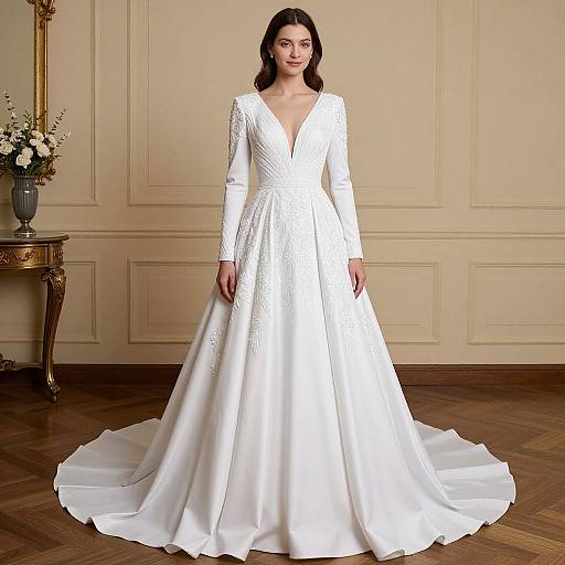 Elegant Long Sleeve Ball Gown