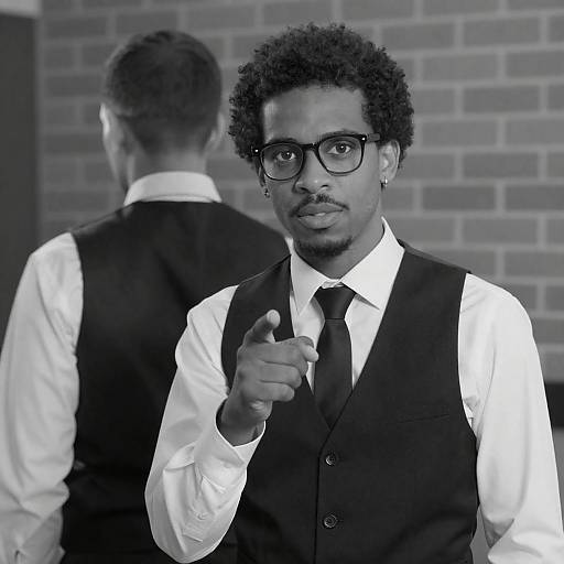 Dramatic Black-and-White Portrait of Two Men