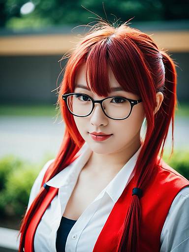 Lifestyle costume photo of Aozaki touko. Cosplay clothes