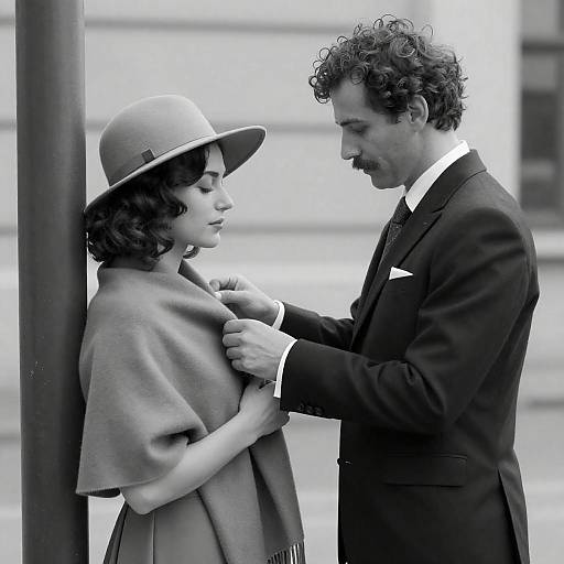 Intimate Black-and-White Portrait of Couple