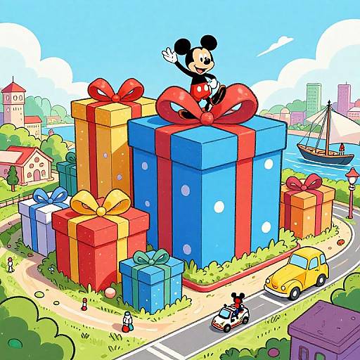 Wide-Angle Toon Architecture with Presents