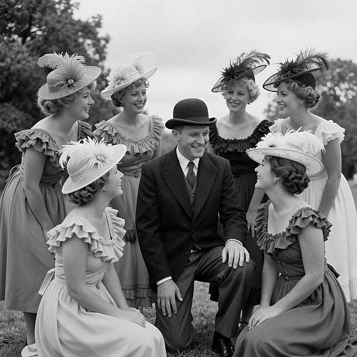 Elegant Vintage Gathering in Monochrome