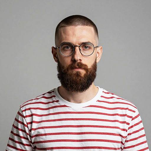 Minimalist Bearded Barber Logo