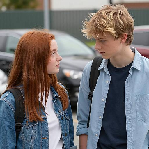 Teenagers Facing Each Other Outdoors