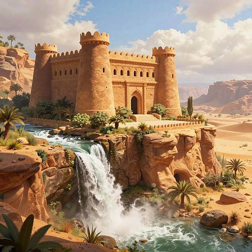 Majestic Sandstone Fantasy Fortress