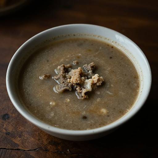 Unappetizing Congealed Soup in Bowl